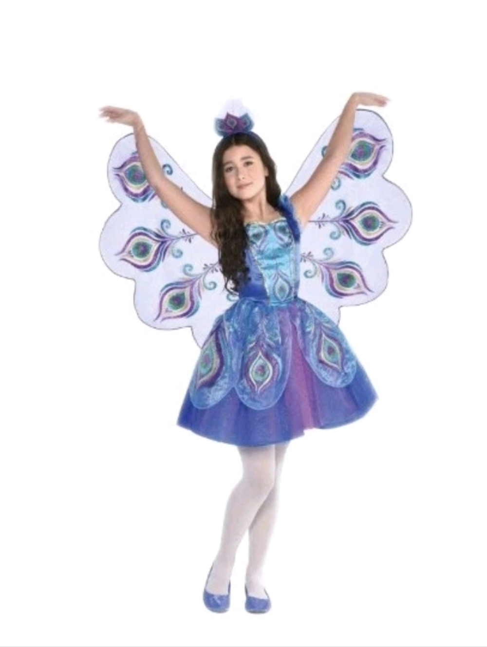 Pretty Peacock Girls Small Costume Ages 4 - 6 3 Pieces
